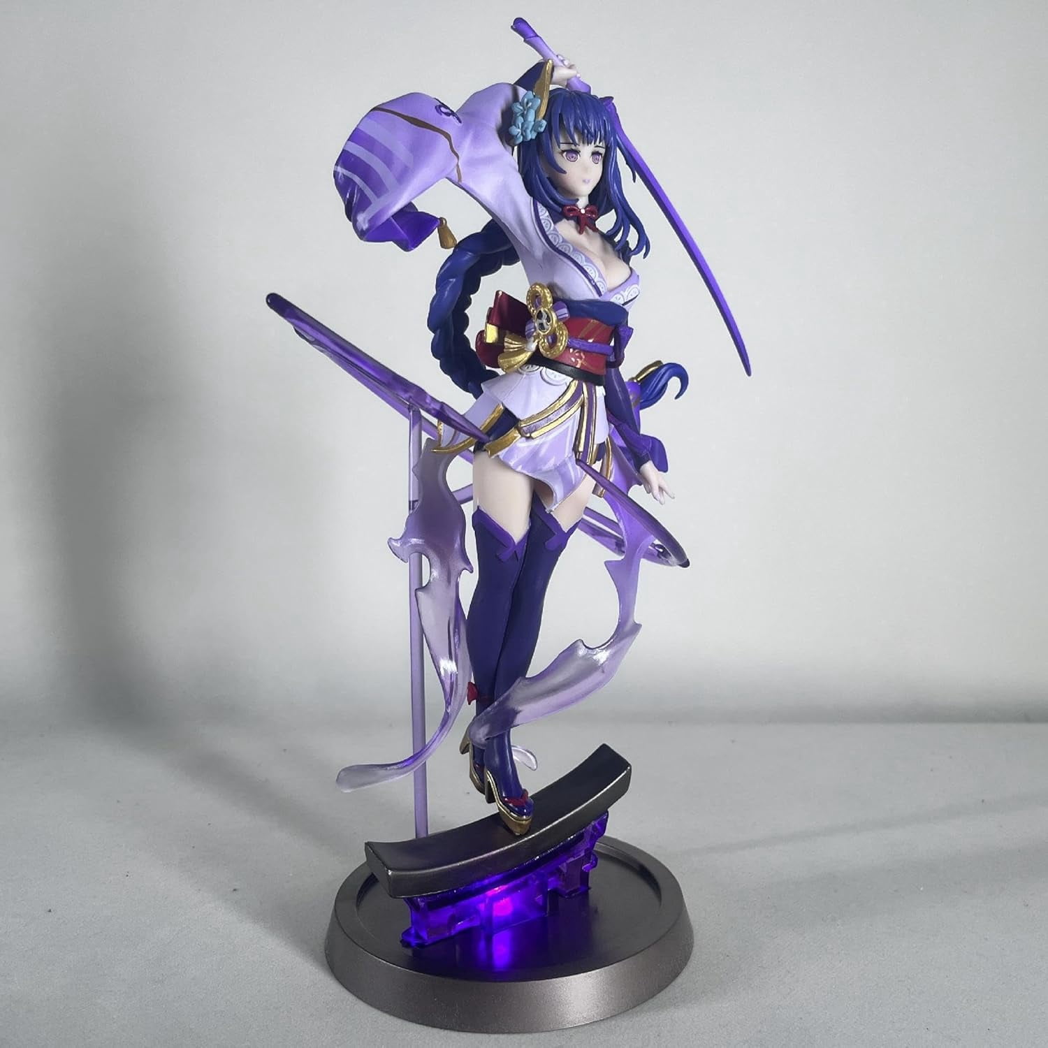 Raiden Shogun Figure Thunderous Silence Luminous Raiden Shogun Anime Figures 25cm/9.8inch PVC Model Collectible for Anime Fans Gift