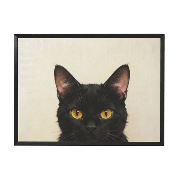 BTFSigns Framed Wall Art Vintage Funny Black Cat Canvas Wall Decor Artwork Prints Picture for Living Room Bedroom Farmhouse Bathroom Office Decor 16x12 inch