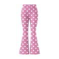 thumbnail image 7 of Women's Pants Petite,Women's Polka Dots Printed Flare Leggings High Waisted Yoga Pants Tummy Control Workout Sports Leggings, 7 of 7