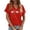 Red, variant on Womens Fashion Print T Shirt Loose Crewneck Casual Top Blouse Tee Shirt Ladies Clothes Red XL
