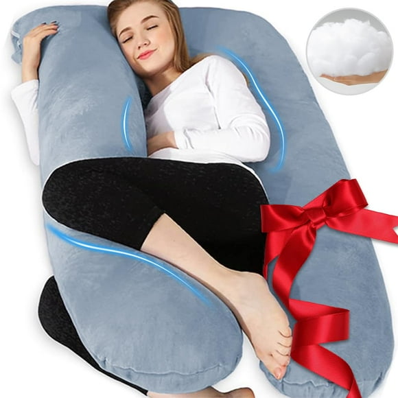 Almohada de embarazo Chilling Home en forma de U, color gris