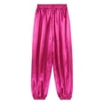 thumbnail image 6 of TiaoBug Womens Belly Dance Pants Elastic Waistband Satin Harem Pants Dancing Tribal Latern Bloomers Pants Hot Pink S, 6 of 7