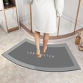 thumbnail image 1 of Alfombrilla de ducha de esquina, alfombrilla de baño curvada de diatomita superabsorbente, alfombrilla de baño de esquina antideslizante con forma de abanico para salida de ducha, gris, 45, 1 of 5