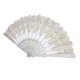 thumbnail image 5 of Ventilador plegable de tela de seda de encaje de flores de mano para fiesta de boda blanco Sunnimix Mujeres abanicos de flores, 5 of 5