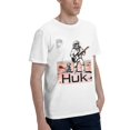 thumbnail image 4 of Men Retro Space Skeleton Astronaut Guitar Graphic T-Shirt, Mars Rover Dog HUK Print Crew Neck Poly Cotton Casual Short Sleeve Tee, 4 of 8
