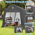 thumbnail image 5 of Howsvn 10' x 10' Portable Shed Storage Shelter, Heavy Duty Instant Waterproof Storage Tent Sheds, Outdoor Garage Carport with Roll-up Door and Vent Window, 5 of 9