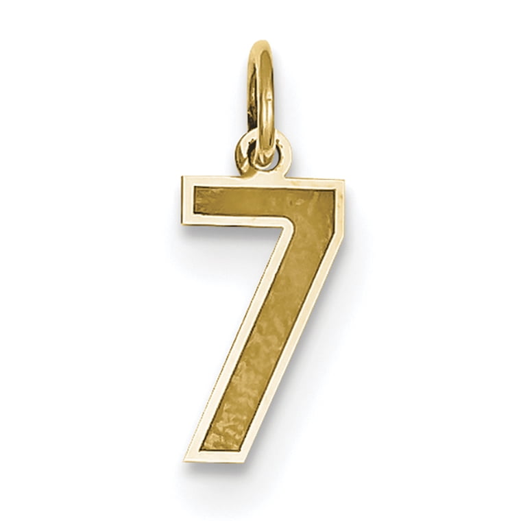 14K Yellow Gold Small Satin Number 7 Charm