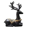 thumbnail image 1 of Figura de ciervo para coche, estatua de escritorio, regalo, recuerdos, colección, decoración de coche, minifigura creativa negro, 1 of 9