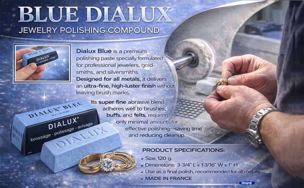 Dialux Blue Final Polish All Metals Jewelry Polishing Compound 6 Bars High Shine