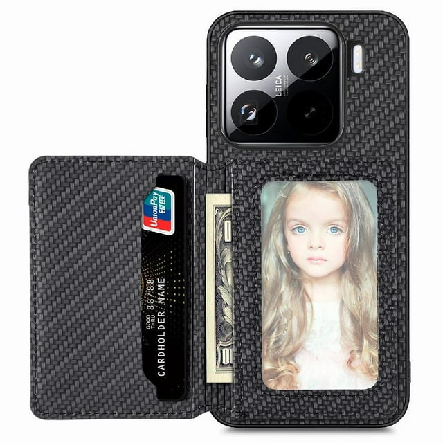 Case For FOXDOCK Xiaomi 15 Stand Function RFID Blocking Magnetic Card Holder Complete Camera Safety