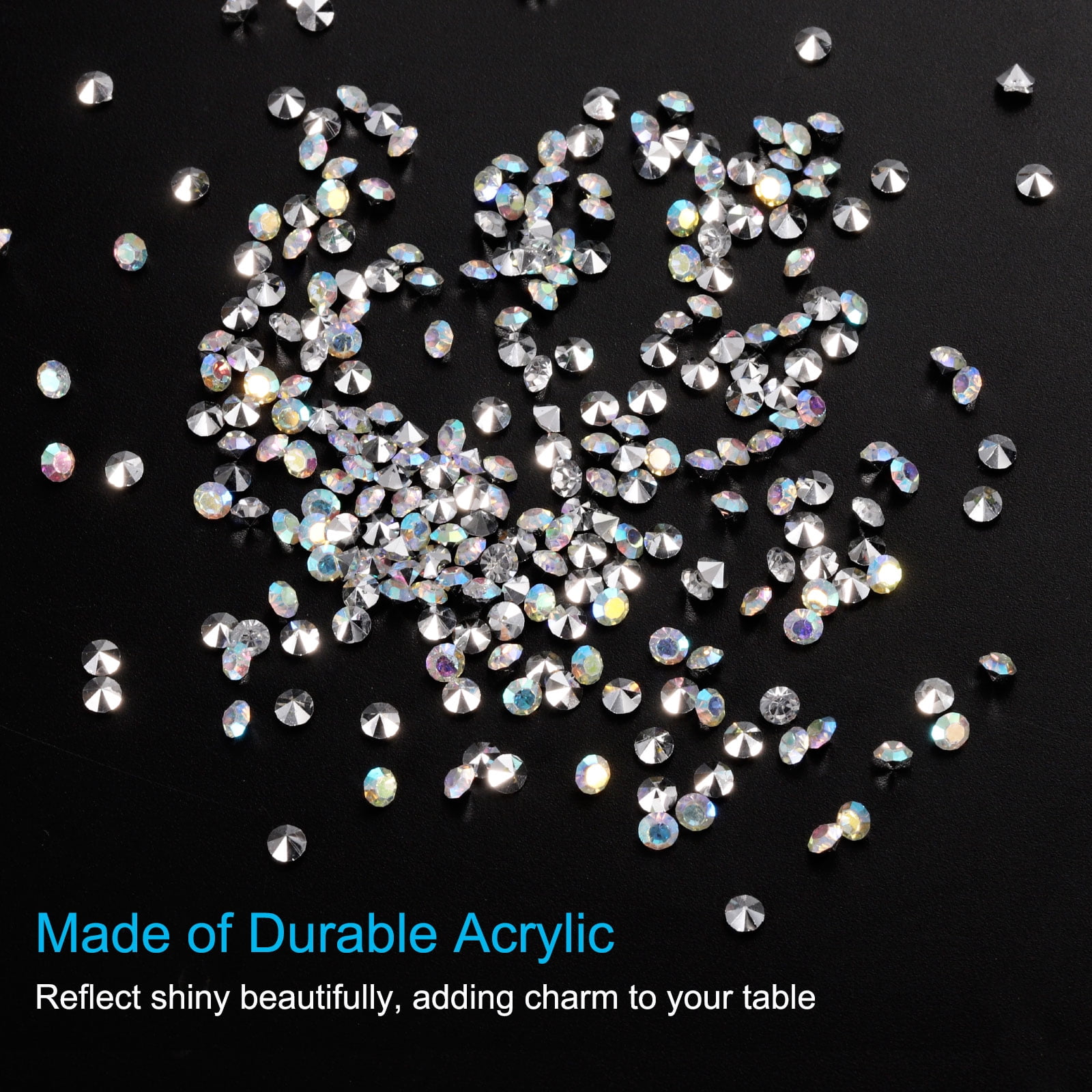 Unique Bargains Wedding Table Scatter Crystals Acrylic Diamonds Vase Fillers Gems Silver
