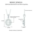 thumbnail image 6 of Rosec Jewels Vintage Style Moissanite Oval Pendant Necklace with Chain - Cocktail Necklace - D-VS1 Quality Certified, 14K White Gold, 6 of 7