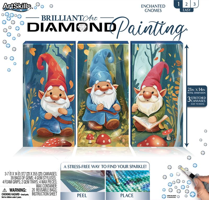 ArtSkills Diamond Art Painting Kit for Adults, Enchanted Gnomes
