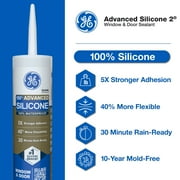 GE Advanced Silicone Window & Door Sealant, Pack of 1, Clear 10.1 fl oz Cartridge