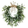 thumbnail image 2 of 20 Inch Artificial Teardrop Swag Olive Wreath Pendant, Green Leaf Olive Fruit Spring Flower Swag, Front Door Wedding Arch Window Wall Hanging Farmhouse Garden Decoration (2Pack), 2 of 8