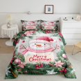 thumbnail image 2 of Feelyou Winter Cartoon Snowman 01, Merry Christmas Twin Comforter Sets, Western Festival Holiday Reversible Bedding Set, Luxury Bedroom Decor, 2pcs, 2 of 8