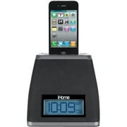 Angle View: iHome iP21 App-Friendly Alarm Speaker Dock Clock for iPhone and iPod, Gunmetal