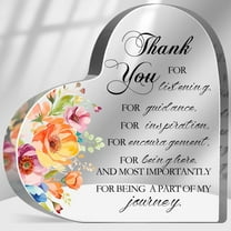 Thank You Presents, Thank You for Listening Guidance Inspiration Sign, Coworkers Appreciation Gifts, Inspirational Floral Sign Desk Decor Acrylic Heart