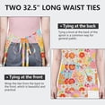 thumbnail image 6 of Pioneer Flower Floral Print Pattern Apron for Women and Men, Cotton Linen Waterproof with Pockets, Adjustable, 33x27 Inch for Kitchen, Gardening, BBQ, Salon, 6 of 6