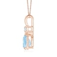 thumbnail image 2 of ANGARA Natural 1.6 ct Aquamarine Teardrop Pendant with Diamond in 14K Rose Gold for Women (Size-10x7mm) | March Birthstone, Birthday, Anniversary, Jewelry Gift for Women | Natural Aquamarine Necklace, 2 of 5