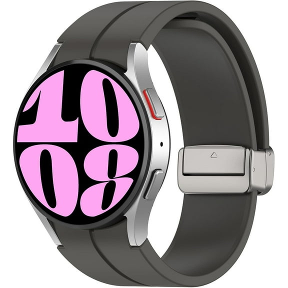 Magnetic Silicone Band for Samsung Galaxy Watch 7/6/5/4/FE Band 40mm 44mm/Watch 6 Classic 47mm 43mm/4 Classic 46mm 42mm Women/Men,for Samsung Watch 5 Pro Band 45mm,No Gap Strap Replacement Wristband