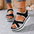 thumbnail image 6 of Viluyesy Women's Platform Sandals, Wide Width Comfortable Breathable Peep Toe Thick Sole Casual Roman Shoes Black 9, 6 of 9