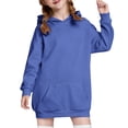thumbnail image 2 of EnJoCho Girls Hoodies for Spring and Fall, Long Sleeve Colorbloc𝗄 Casual Hooded Sweatshirt with Pockets, Kids Pullover Tops, 2 of 9