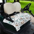 thumbnail image 2 of Golf Cart Seat Covers for 2 Seater,Teal Brown Spring Floral Microfiber Cart Seat Towel Blanket,Summer Botanical Abstract Absorbent Breathable Non Slip Bench Seats Protector for Golf Course 51"x31", 2 of 9