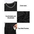 thumbnail image 4 of Pdbokew Mens Pajamas Set Lightweight Summer Pjs Sleepwear Soft Comfy Short Sleeve Loungewear Black M, 4 of 6