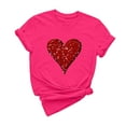 thumbnail image 2 of Cadeau de Saint-Valentin pour Femmes, T-shirt Décontracté à Manches Courtes et Col Rond avec Imprimé Arbre de Noël, 2 of 6