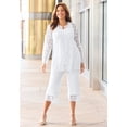 thumbnail image 4 of Catherines Women's Plus Size Ponte Knit Lace Capri, 4 of 6