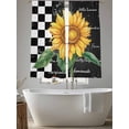 thumbnail image 5 of Sunflower Sheer Curtains 63 Inch Length 2 Panels Set Window Treatments, Yellow Flowers Black White Plaid Watercolor Rod Pocket Semi Curtains for Living Room/Bedroom/Kitchen Décor, 104"W x 63"L, 5 of 7