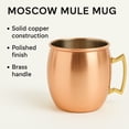 thumbnail image 5 of Modern Home Handmade 16oz Solid Copper Mule Mug – Barrel Shaped Mug with Brass Handle & Smooth Texture (Set of 4), 5 of 7