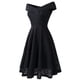 thumbnail image 4 of Moda mujer cuello en V sólido Vintage elegante Midi noche cremallera vestido sin mangas Fridja  hjkh5423, 4 of 7