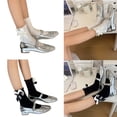 thumbnail image 2 of Milue Ankle Dress Socks Japanese Sweet Bowknot Crew Socks JK Uniform Loose Socks, 2 of 17
