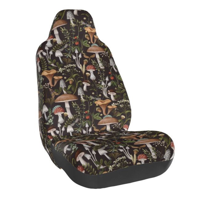 Wukai Mushroom Garnish Full Set Car Seat Covers with Soft Padding Universal Auto Front Seats Protector and Cushion Mat