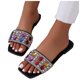 thumbnail image 3 of Bmisegm Women Sandals Fashionable New Pattern Simple Bright Diamond Decoration Open Toe Breathable Flat Bottom Comfortable Non Slip Casual Shoes Womens Sandals Summer Black 8.5, 3 of 9