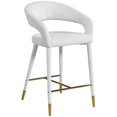 thumbnail image 1 of Meridian Furniture Destiny Cream Fabric Stool, 1 of 5