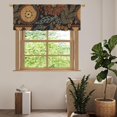 thumbnail image 4 of Boho Botanical Kitchen Curtains Valances, Bohemian Floral Pattern Semi Sheer Kitchen Valances for Living Room, Rod Pocket Short Window Treatment Decor, 52x18, 4 of 5