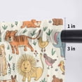 thumbnail image 5 of Cute Animals Zoo Valance Curtains for Kitchen/Living Room/Bathroom/Bedroom Window, Rod Pocket Small Topper Half Short Window Curtains Voile Sheer Scarf, Cartoon Funny Elephant Tiger 60"x18", 5 of 8