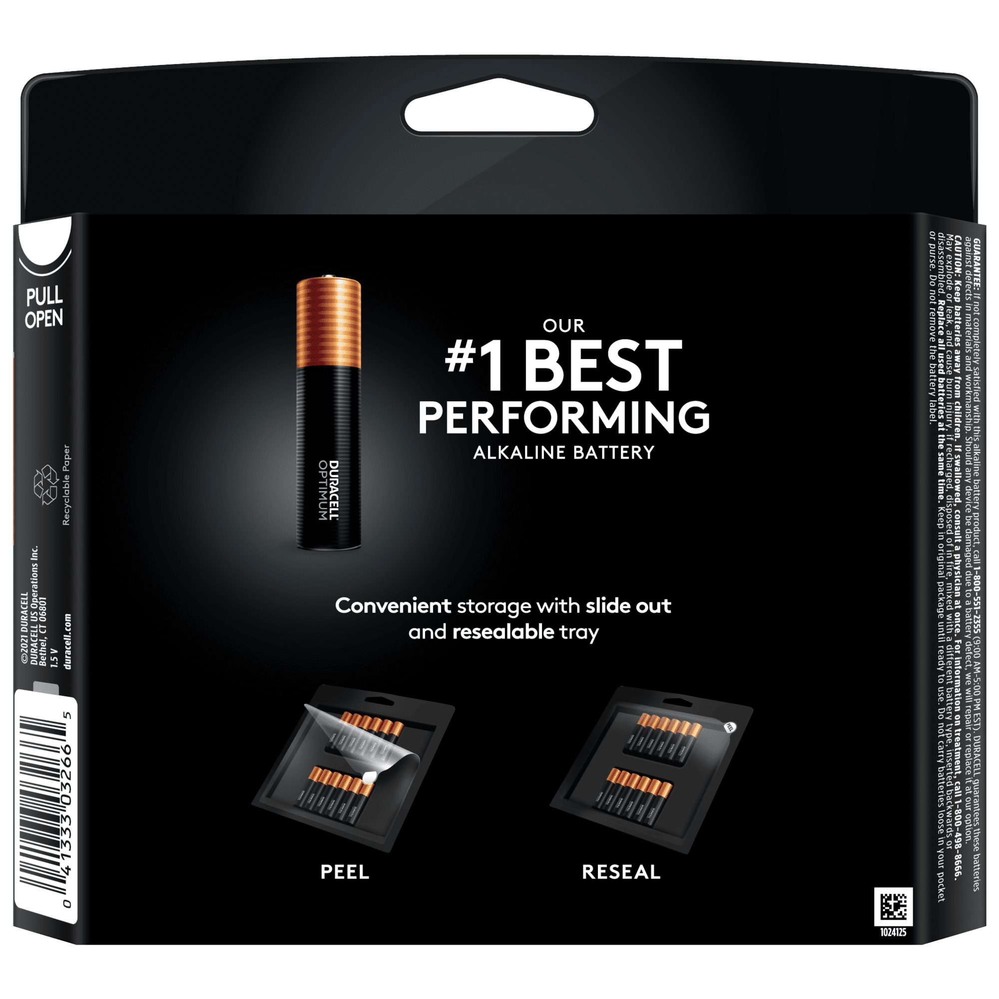Duracell Optimum AAA Battery with 4X POWER BOOST™, 1.5V, 12 Pack Resealable  Package 