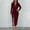Wine, variant on Dresses for Women Deep V Neck Long Sleeve Bodycon Maxi Dress Wedding Guest Cocktail Dresses Plus Size Gold XXL