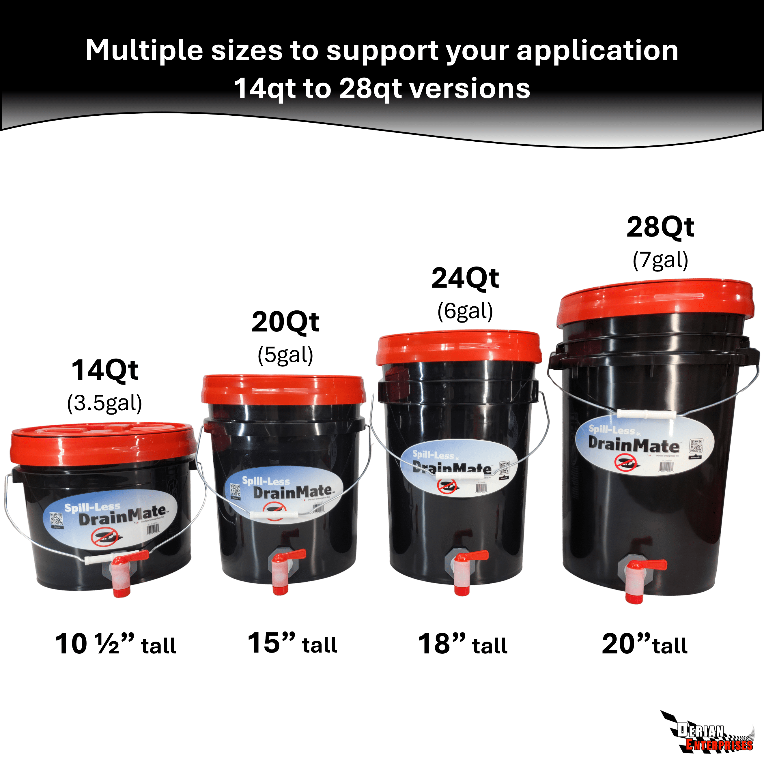Spill-Less DrainMate™ 14 Quart Oil Drain Pan / Container - Made in USA