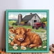 thumbnail image 2 of (11CTACC-3156__C__ 40x40) hilo algodón ecológico bordado 11CT 3 hebras impresión 40*40cm kit serie animal punto cruz lindo becerro, 2 of 9