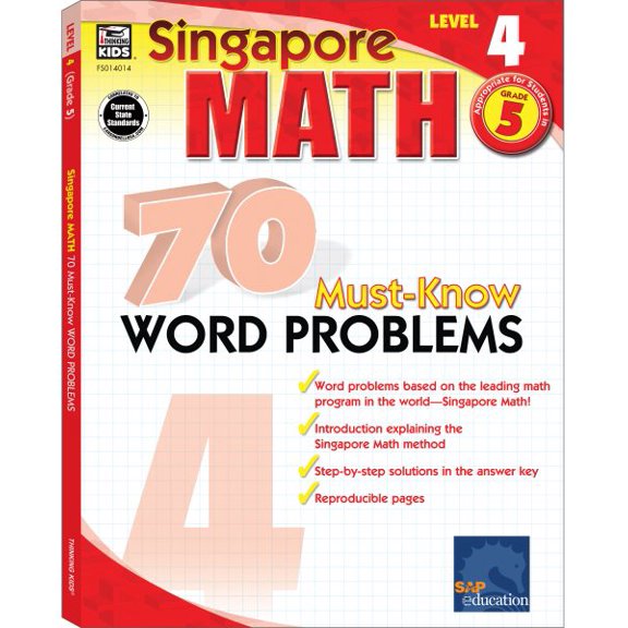 Pre-Owned 70 Must-Know Word Problems, Grade 5 (Singapore Math 70 Must Know Word Problems) Paperback