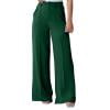 JGGSPWM High-Waist Wide Leg Slack Pants for Women Elegant Office Straight Fit Trousers with Front Seam Detail Green L
