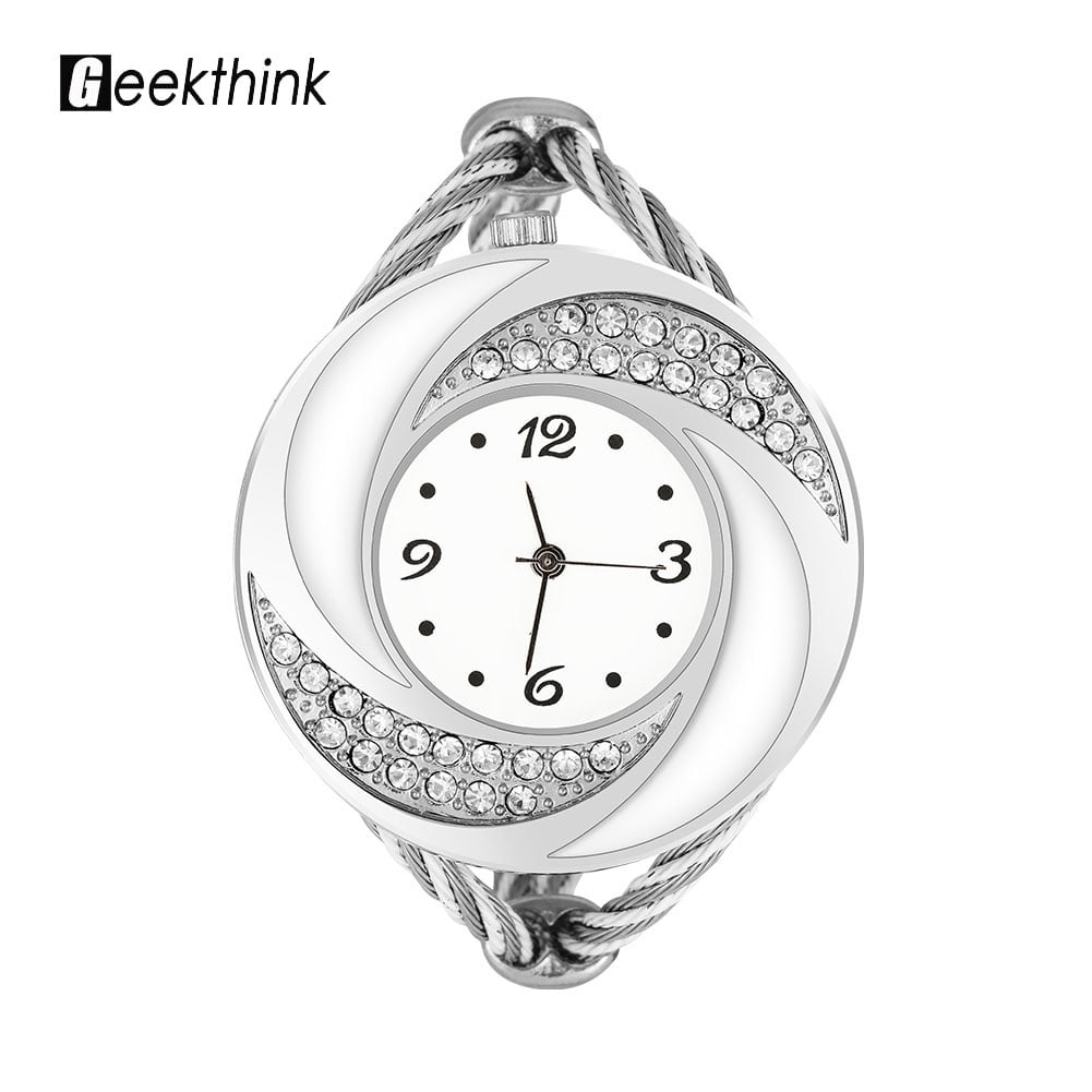 Round Watch Geekthink Rhinestone Quartz Analog Analog Watch Quartz Watch Built for Precision Walmart