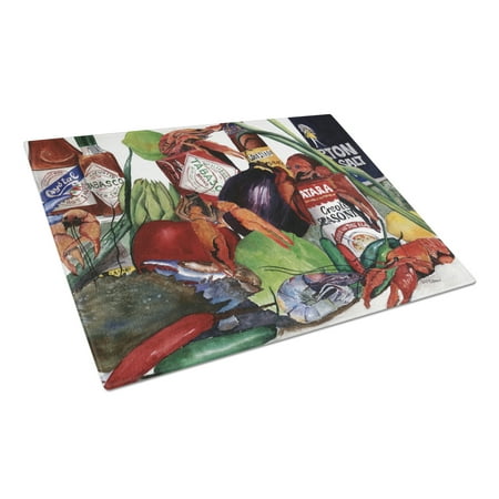 

Caroline s Treasures Louisiana Spices and Crawfish Glass Cutting Board
