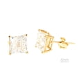 thumbnail image 3 of Aretes de Oro de 14 K - CUADRADO INVISIBLE, 1 par - 6 mm ER Rojo Verde, 3 of 5