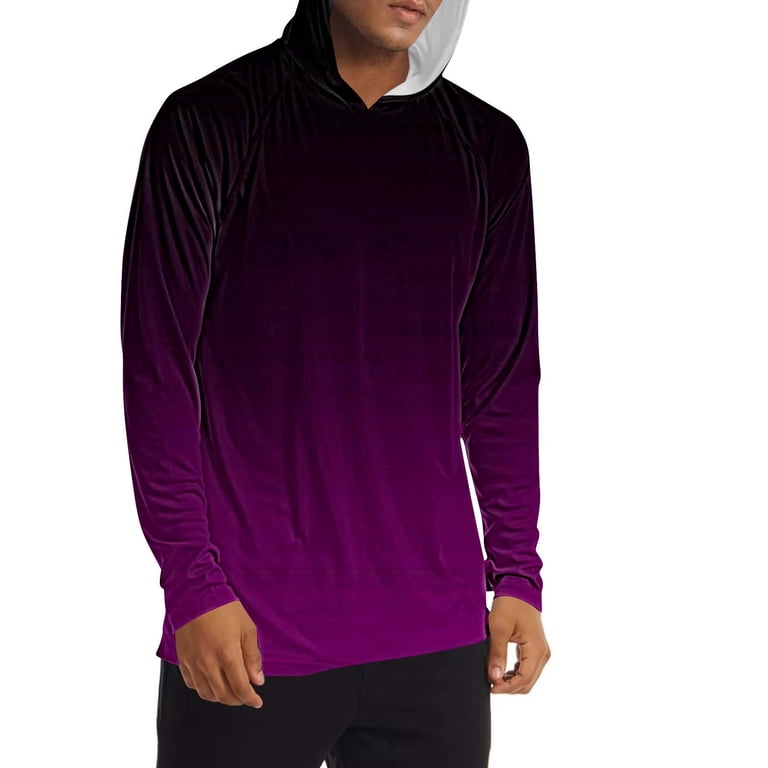 トップス Sun Hoody Powder Purple M OHMZYZO Men's Sun Protection Hoodie Shirts Long Sleeve UPF 50+